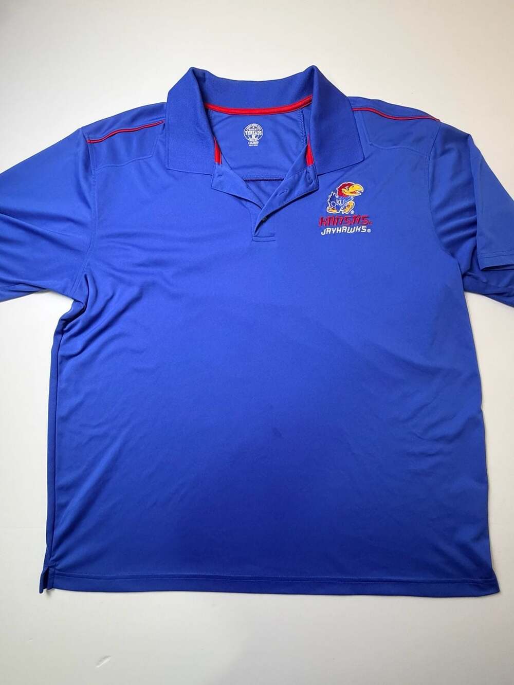 Kansas Jayhawks Rivalry Threads 91 Polo Shirt Men’s 2XL Blue Short Sleeve NCAA